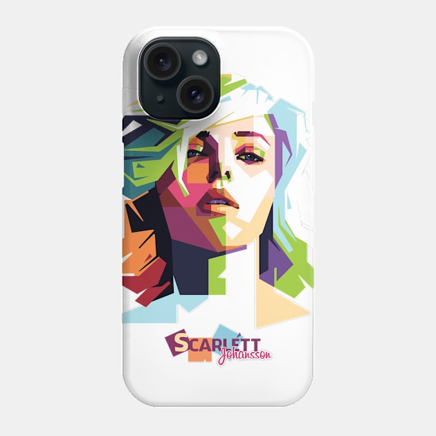 Geometric Celebrity Scarlett Johansson Phone Case by Rebus28