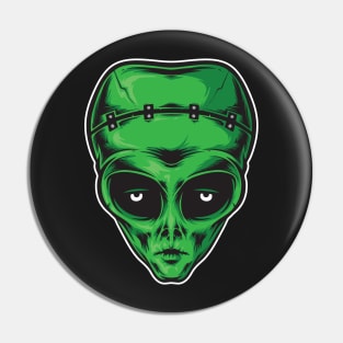 Cool Green Alien Head Costume Pin