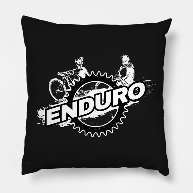 Enduro Mountain Bike Pillow by Hoyda