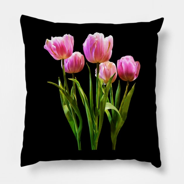 Pink Pastel Tulips Pillow by SusanSavad