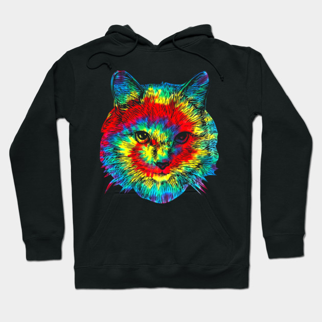 Tie Dye Cat Shirt Colorful Tye Dye Kitten T Shirt Tie Dye Cat