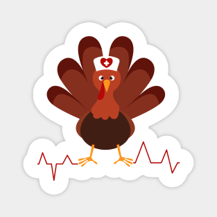 Thanksgiving Scrub Turkey Nurse Funny Nursing Gift Magnet