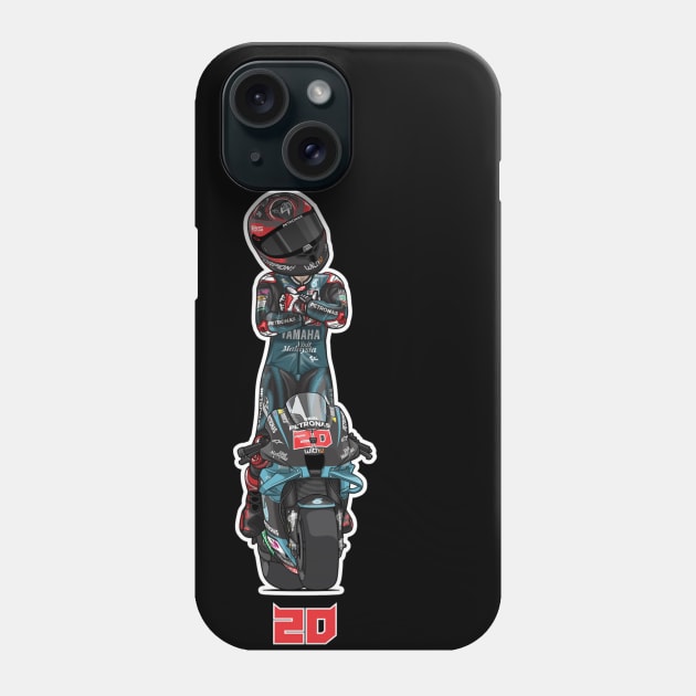 Fabio Quartararo 20 Cartoon Phone Case by lavonneroberson