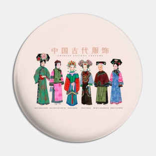 Painting of Ancient Chinese Lady Costume Pin