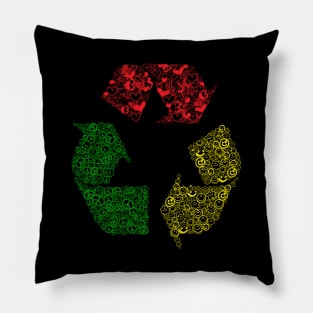 Recycle Peace Love and Happiness Pillow