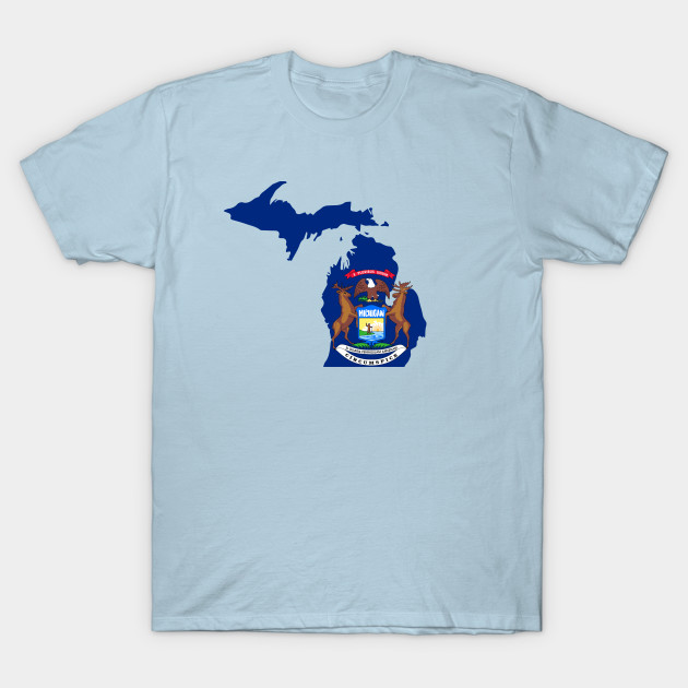 Disover MI State Flag, Proud Michigan Native - Michigan - T-Shirt