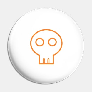 Halloween Skulls (Orange on Black) Pin