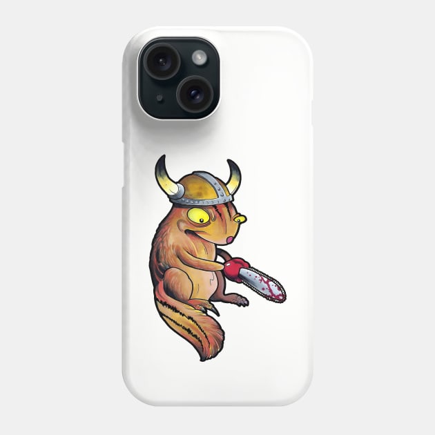 Chainsaw Chipmunk Phone Case by TimPangburn