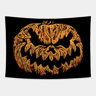 Scary Pumpkin Face Tapestry