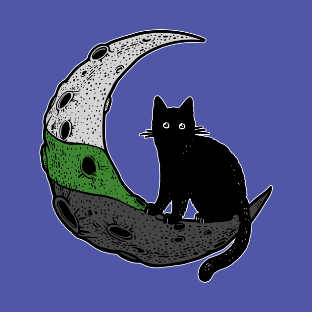 Neutrois Cat Moon LGBT Pride Flag by Psitta