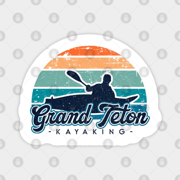 Grand Teton kayaking. Perfect present for mom mother dad father friend him or her Magnet by SerenityByAlex