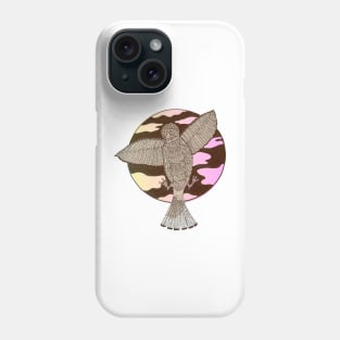 Bird in flight pink sky Phone Case