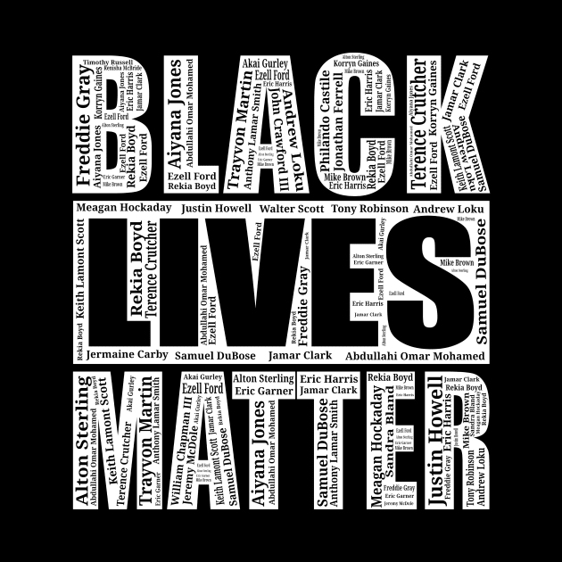 Black Lives Matter With Names Of Victims by SiGo