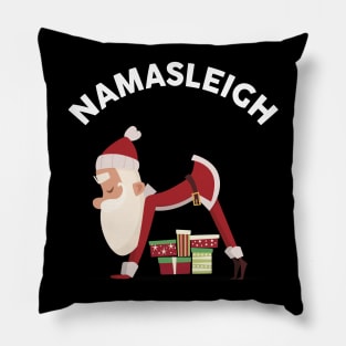 Funny Christmas Namasleigh Santa Yoga Position Gift T-Shirt Pillow