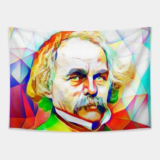 Nathaniel Hawthorne Colourful Portrait | Nathaniel Hawthorne Artwork 11 Tapestry