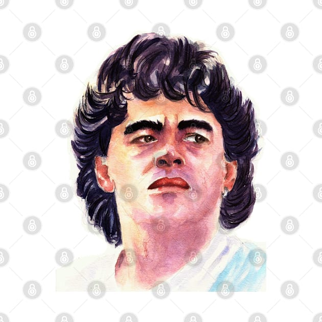 Diego Maradona | Watercolor Portrait by Jack_Artbook