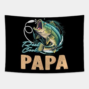 Fathers Day  Fisherman Reel Cool Papa Fishing Tapestry