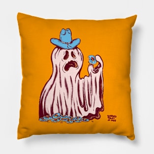 Monster Cookie Ghost Blue Pillow