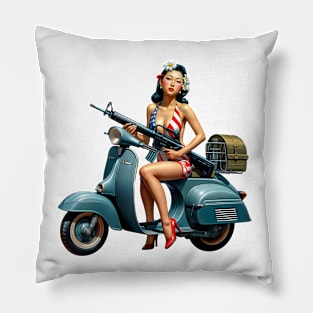 Scooter Girl Pillow