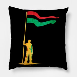 Human Waving With African Flag Freedom Day Juneteenth Pillow