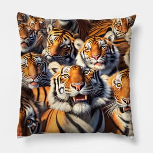 Tiger Cat Wild Nature Funny Happy Humor Photo Selfie Pillow