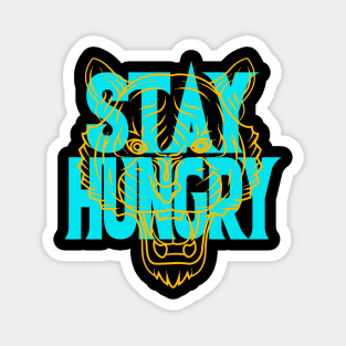 Stay Hungry Aqua Retro Magnet