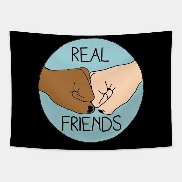 Real Friends Fist Bump Tapestry by Uqhkenzie