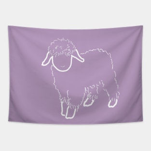 Cute lamb, white Tapestry