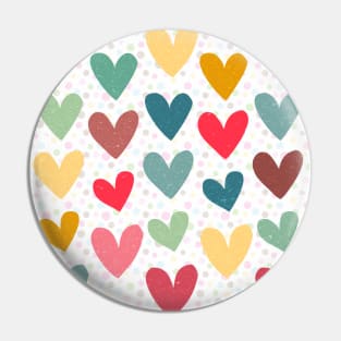 Colorful Hearts Pattern Pin