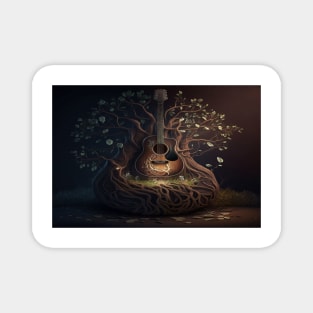 Acoustic Guitar Tree Of Life / Unwind Art Work Design Magnet