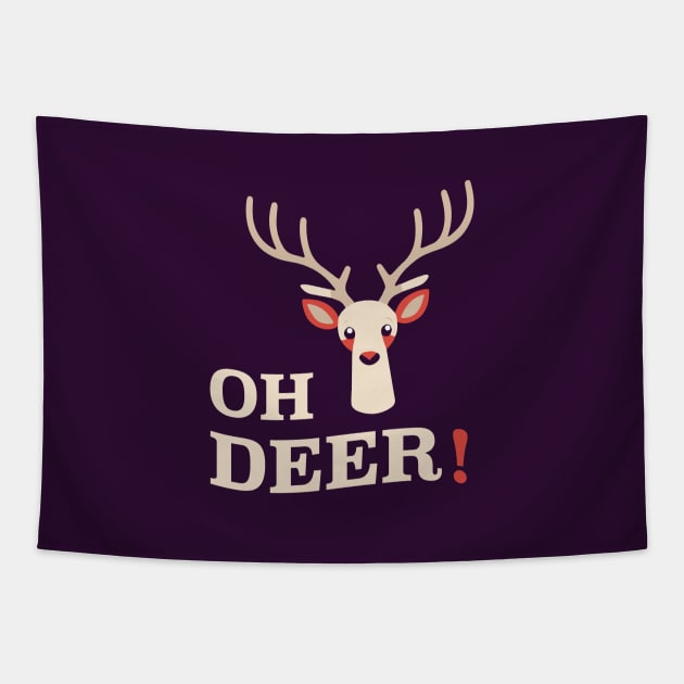 Oh Deer! || Adorable Deer Vector Art Tapestry by Mad Swell Designs