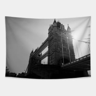 Tower Bridge, Black and White - London, UK Tapestry