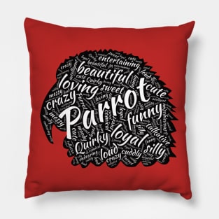 Parrot Head - Word Cloud Pillow