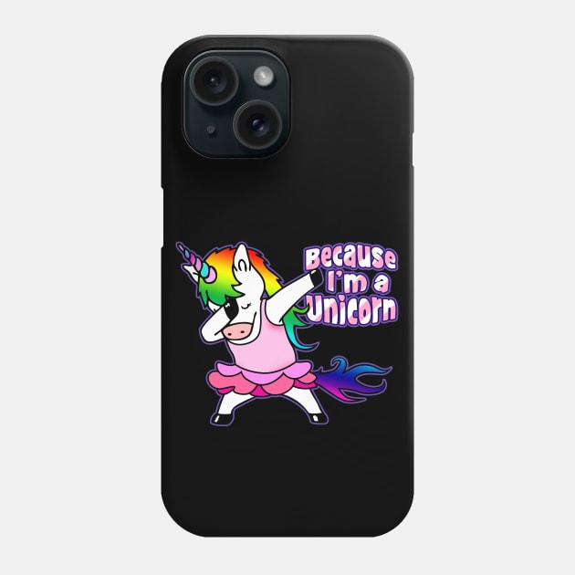 Dabbing Unicorn T-Shirt Tutu Unicorn Dab tshirt - Gift Tee Phone Case by BeesEz