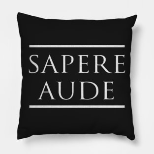 Sapere Aude / Dare to be Wise - Latin Motto with Marble Effect Pillow