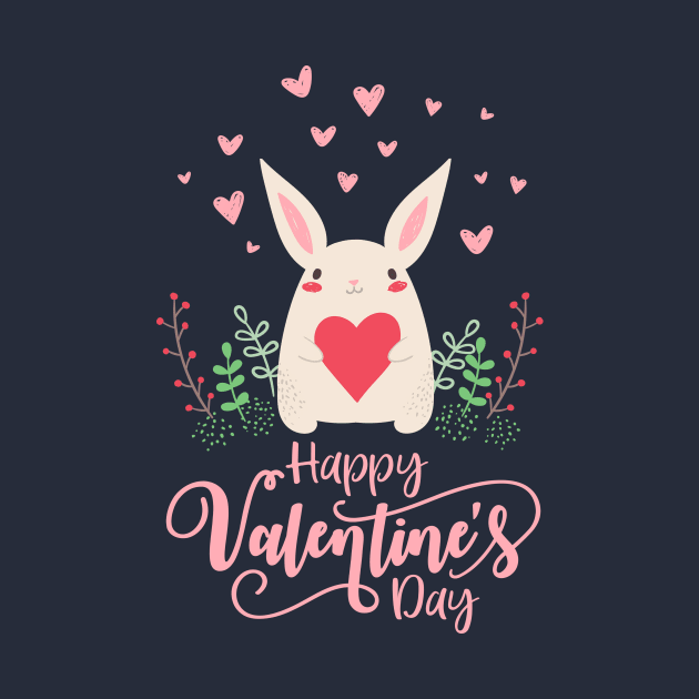 Cute and Adorable Valentine Bunny with a Heart by Jasmine Anderson