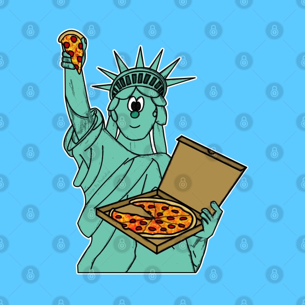 Statue Of Liberty Pizza Independence Day 4th July by doodlerob