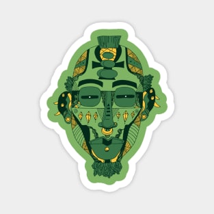 Forrest Green African Mask 5 Magnet