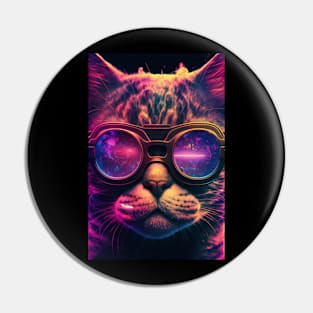 Synthwave catpunk Pin