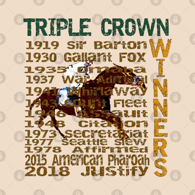 Triple Crown Winners 2018 - Famous Racehorses by Ginny Luttrell