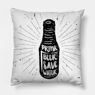 Drink Beer Retro Wall Poster Pillow
