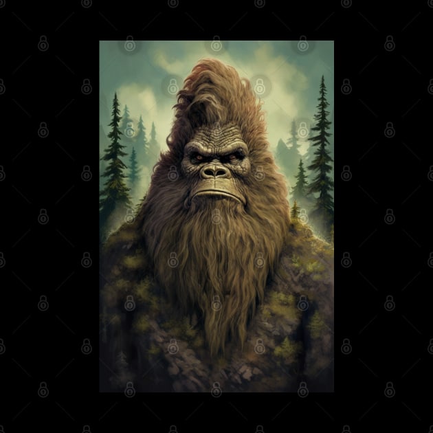 Bigfoot Sasquatch Forest Cryptid by AI Art Originals