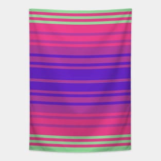 Green Pink and Purple Gradient Stripes Tapestry