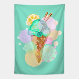 Ice Cream Mint and Lemon Tapestry