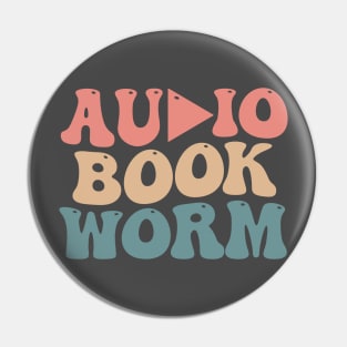 Audio Bookworm Pin