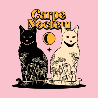 Carpe Noctem Black Cat in pink T-Shirt