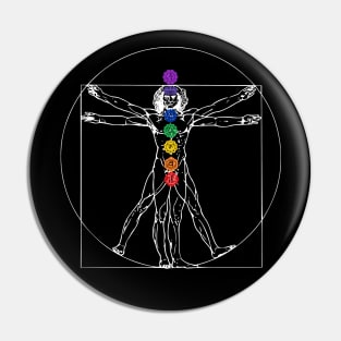 Vitruvian Man Chakras - Art Pin