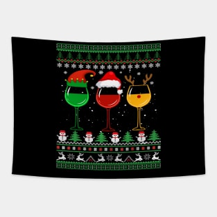 ugly sweater - Wine Lover ugly sweater Tapestry