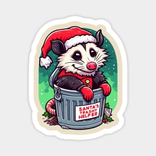 Opossum Christmas Magnet