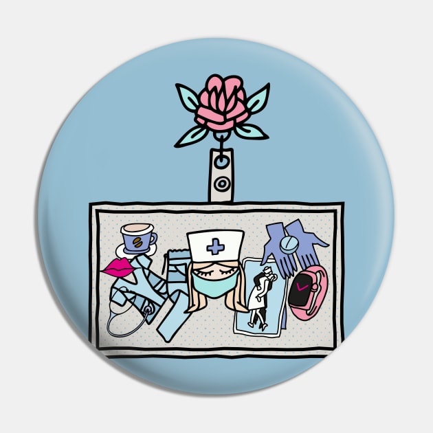 Nurse Life Badge Pin by okpinsArtDesign